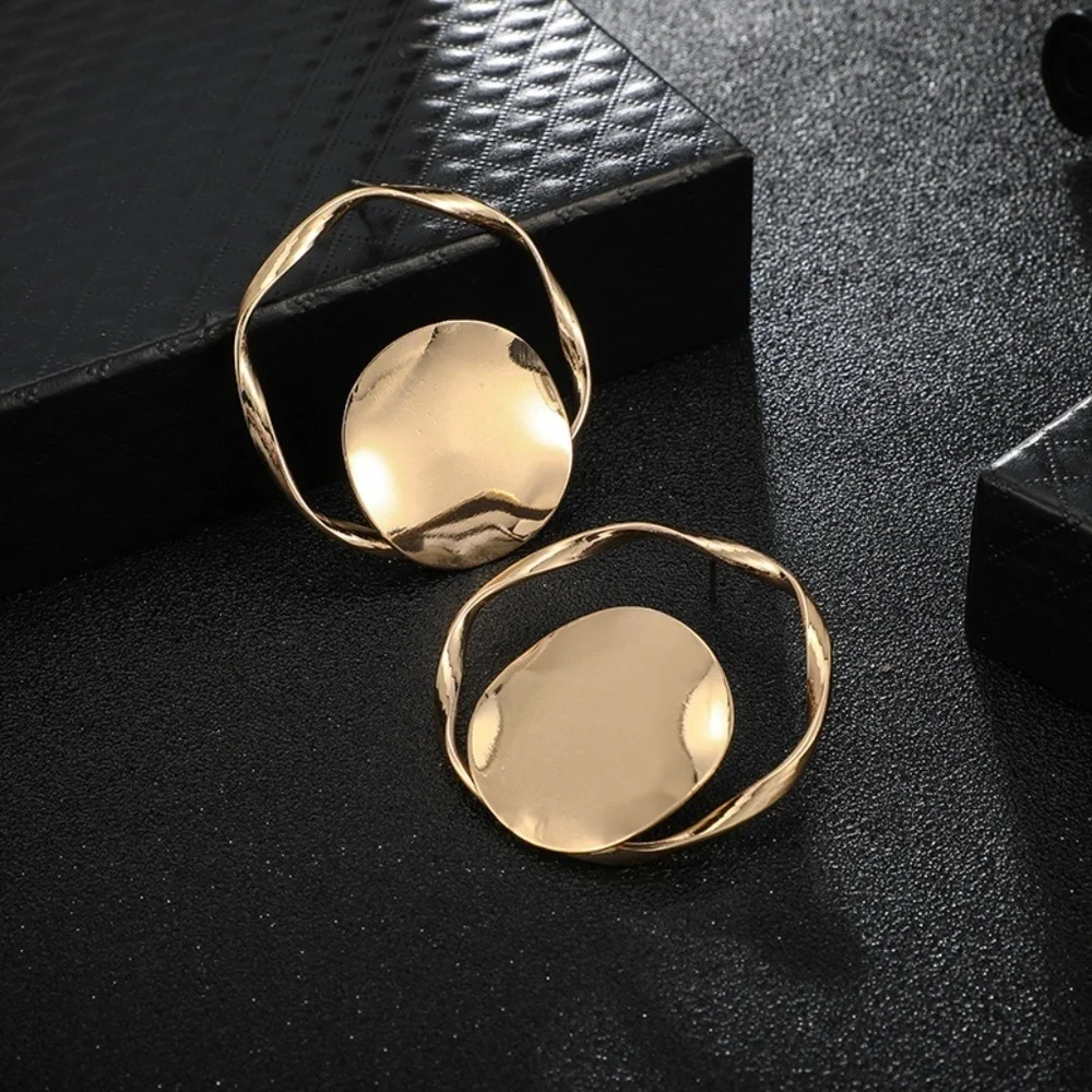 *AURIELIE* Gold Round Irregular Fashion Earrings